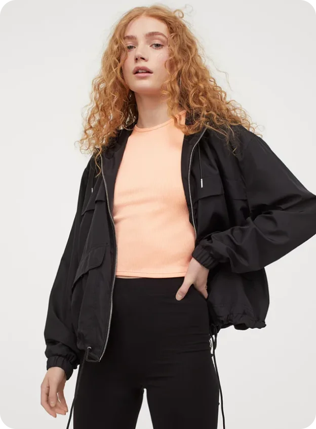 Oversize Bomber Ceket - Siyah
