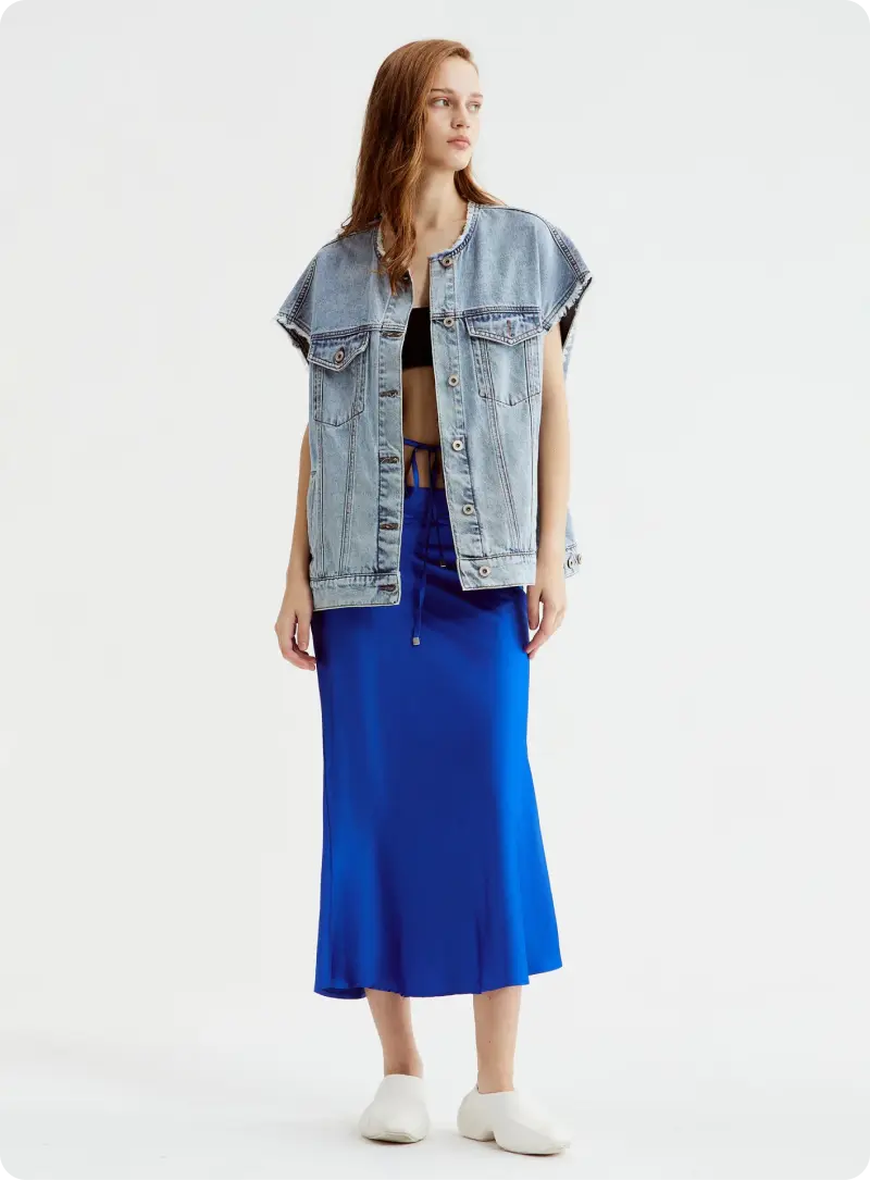 Oversize Denim Yelek